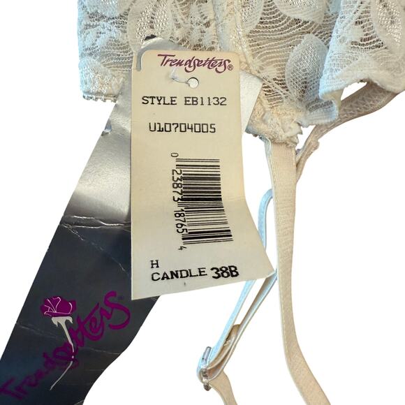 NWT Trendsetter 38B Lace Bra Style 1132 Underwire Sheer Floral Ivory Vintage Y2K - Picture 4 of 7